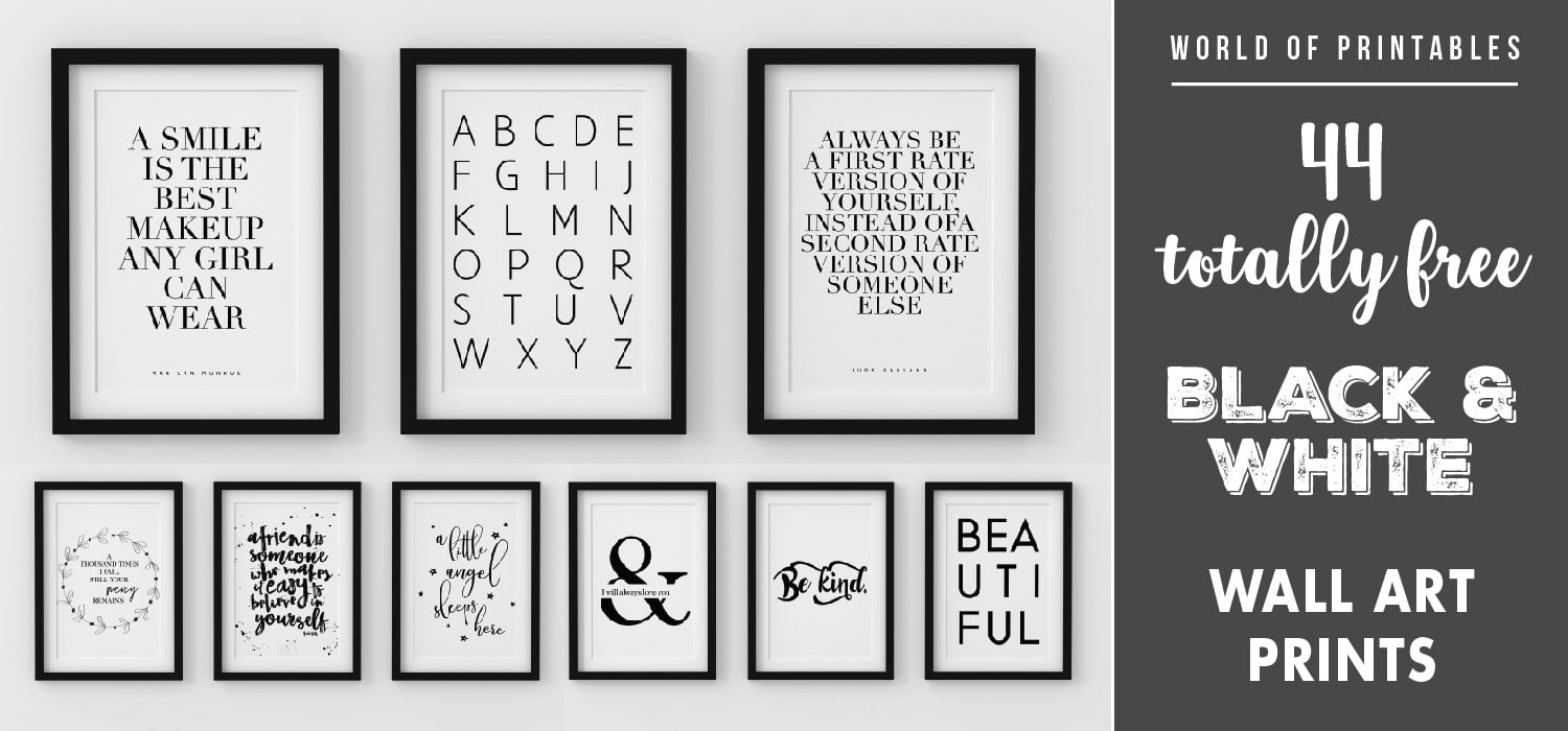 44 Free Modern Black And White Wall Art Printables - World Of within Free Printable Black And White