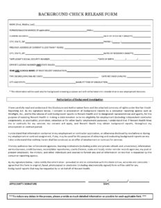 47 Free Background Check Authorization Forms ᐅ Templatelab regarding Free Printable Background Check Forms