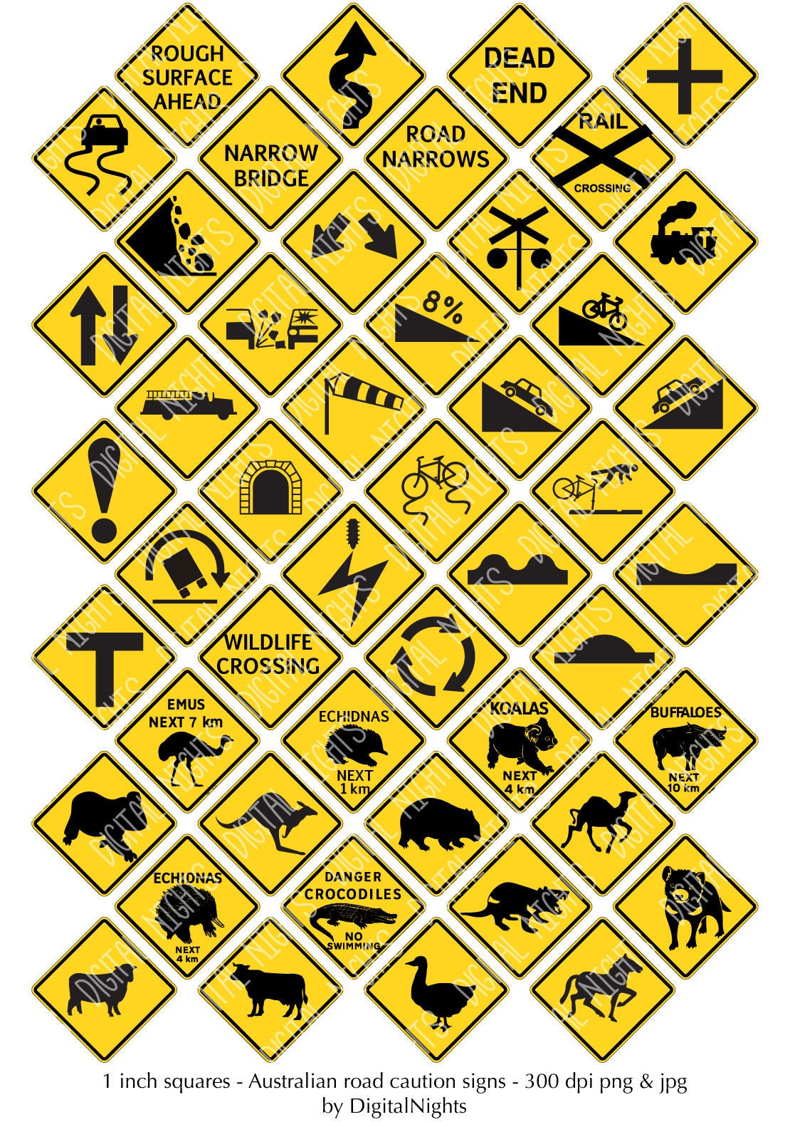48 Zoll - Verkehrsschilder - Digital Clipart, Digital Collage for Free Printable Australian Road Signs