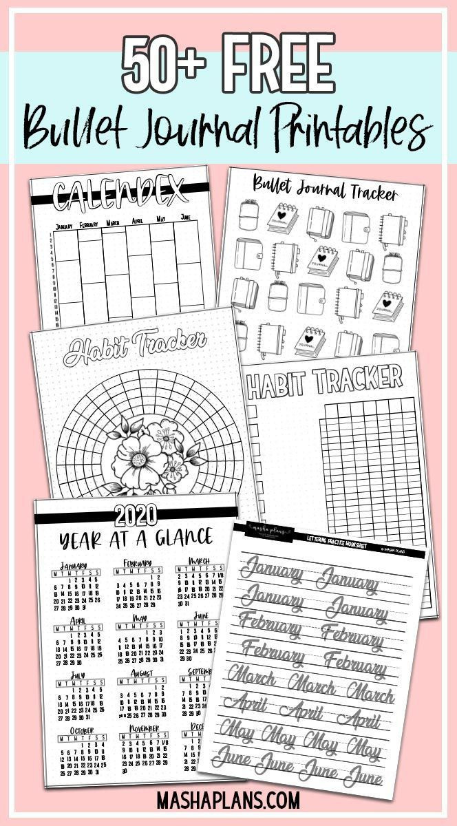 50+ Free Bullet Journal Printables intended for Free Printable Bullet Journal Templates