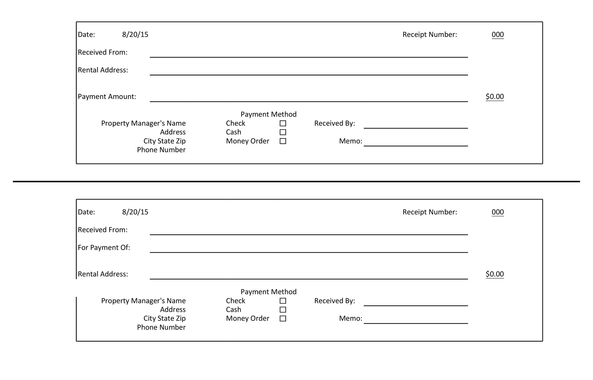 50+ Free Receipt Templates (Cash, Sales, Donation, Taxi) intended for FREE Printable Blank Receipt Form