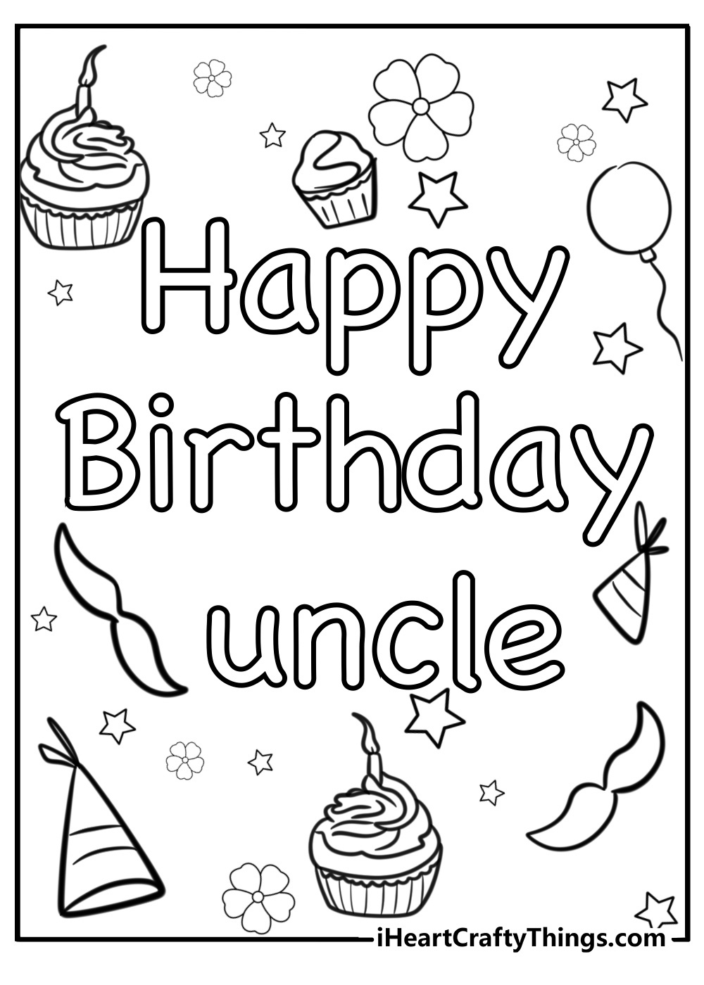 56 Happy Birthday Coloring Pages &amp;amp; Cards (100% Free) regarding Free Printable Birthday Cards For Uncle