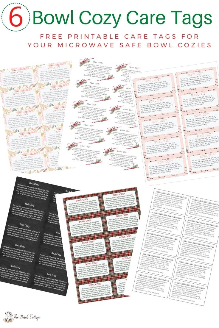 6 Printable Bowl Cozy Care Tags - The Birch Cottage intended for Free Printable Bowl Cozy Care Tags