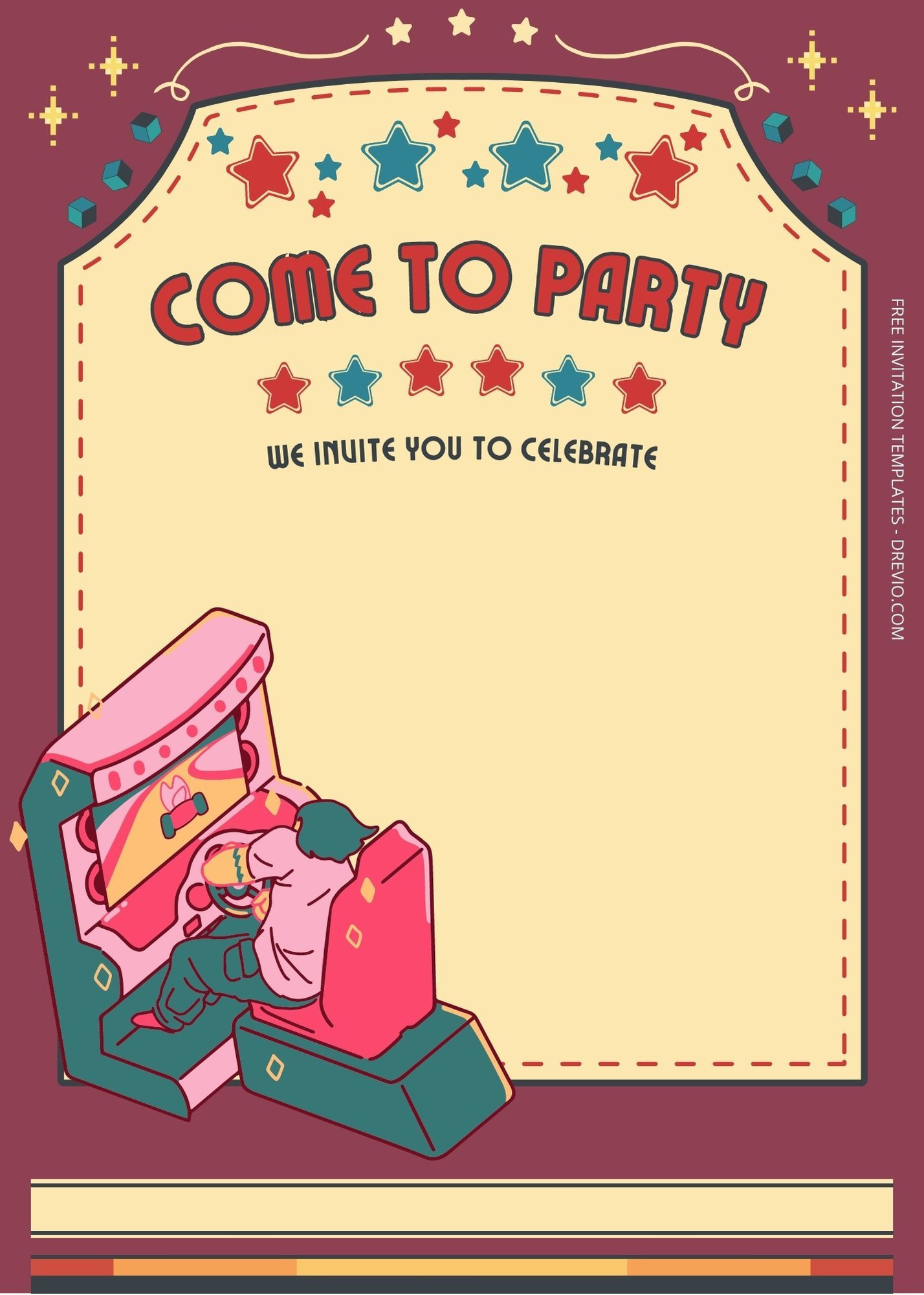 7 Christiaan 10De Verjaarsdag Ideas | Bowling Party Invitations regarding FREE Printable Arcade Birthday Invitations