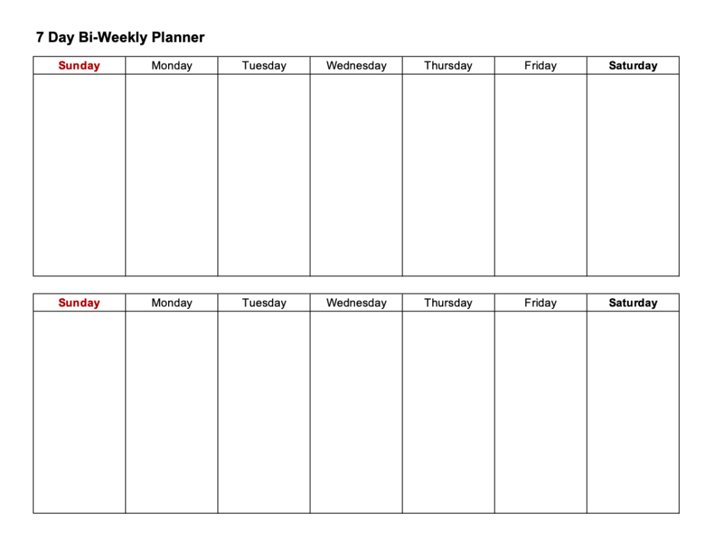 8 Free Printable Time Blocking Templates (Excel &amp;amp; Pdf) - Quidlo inside FREE Printable Bi Weekly Planner