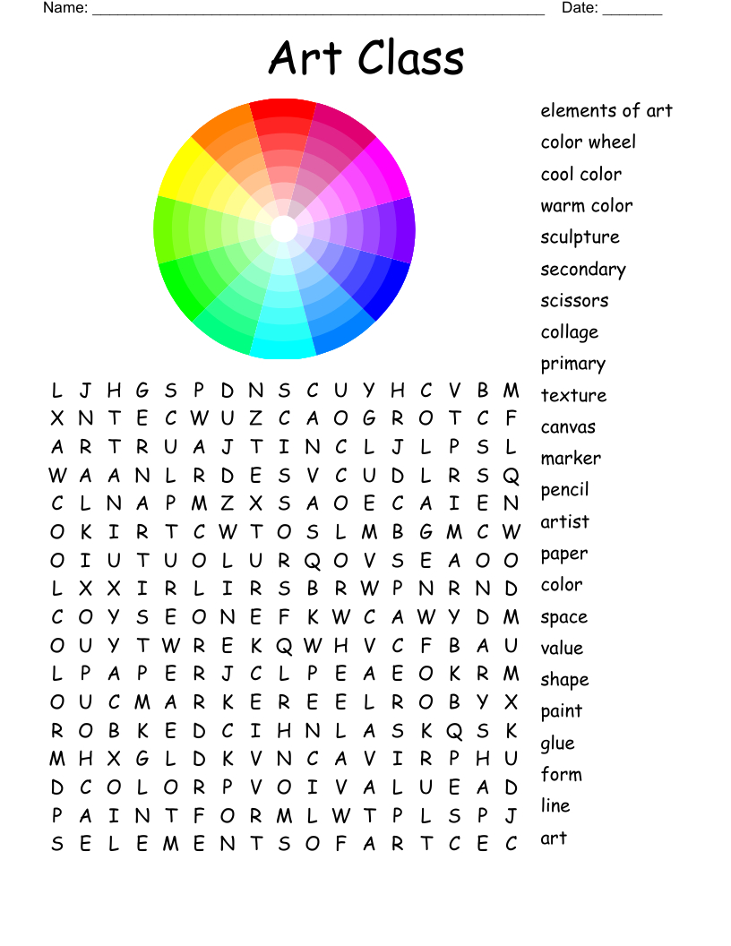 All About Art Word Search - Wordmint intended for FREE Printable Art Word Searches