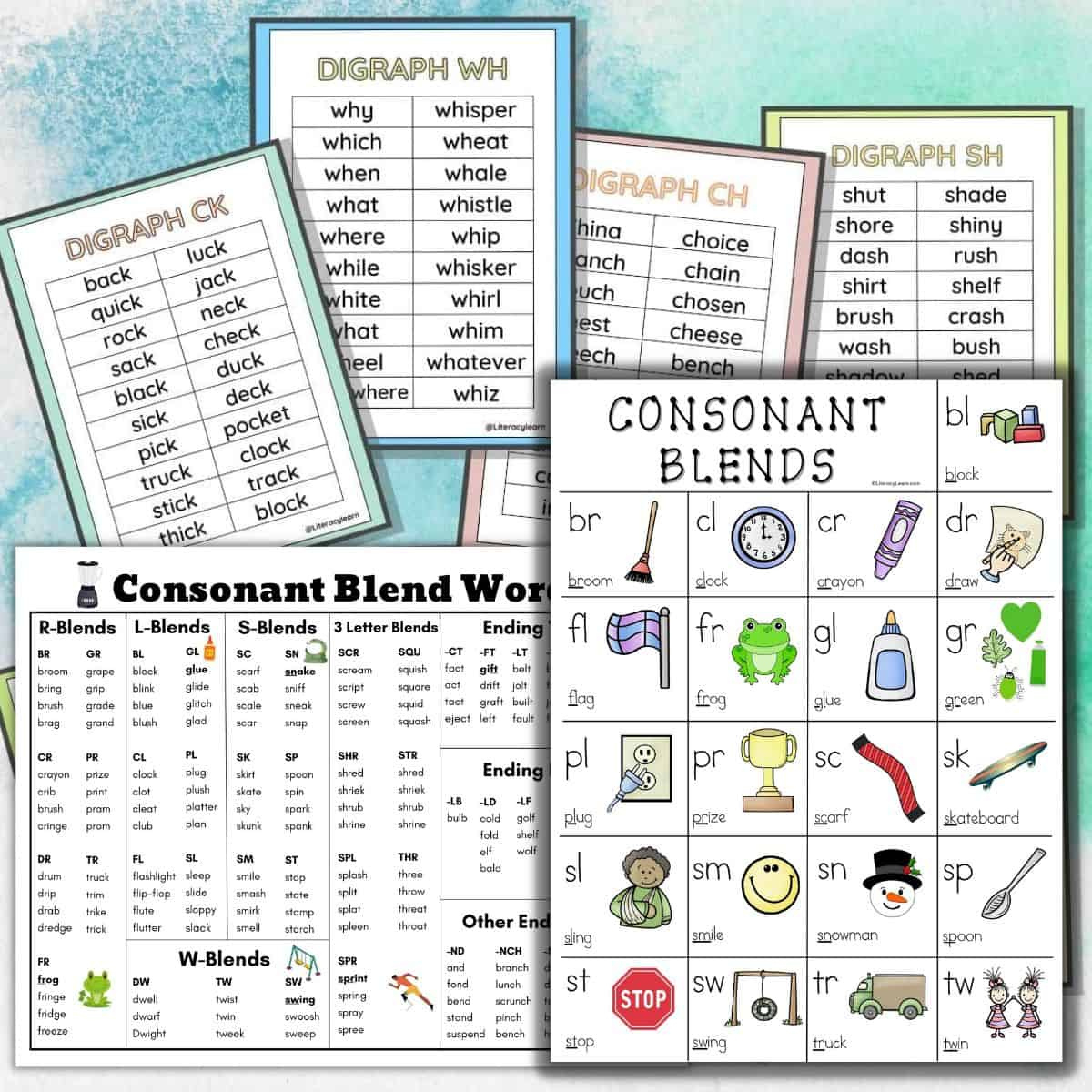 All About Digraphs &amp;amp; Blends: Free Lists &amp;amp; Charts - Literacy Learn inside FREE Printable Blends and Digraphs Worksheets