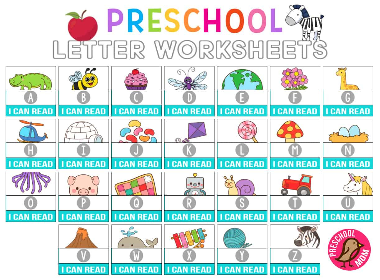 Alphabet Printables - Preschool Mom within FREE Printable Beginner Kindergarten Alphabet Worksheets