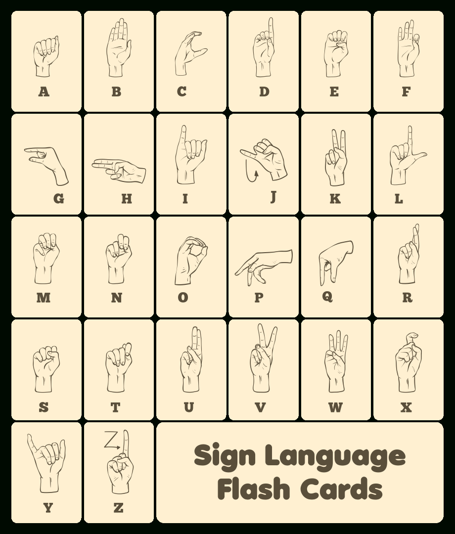 American Sign Language Printable Flash Cards - Printable Party Favors within Free Printable Asl Flash Cards