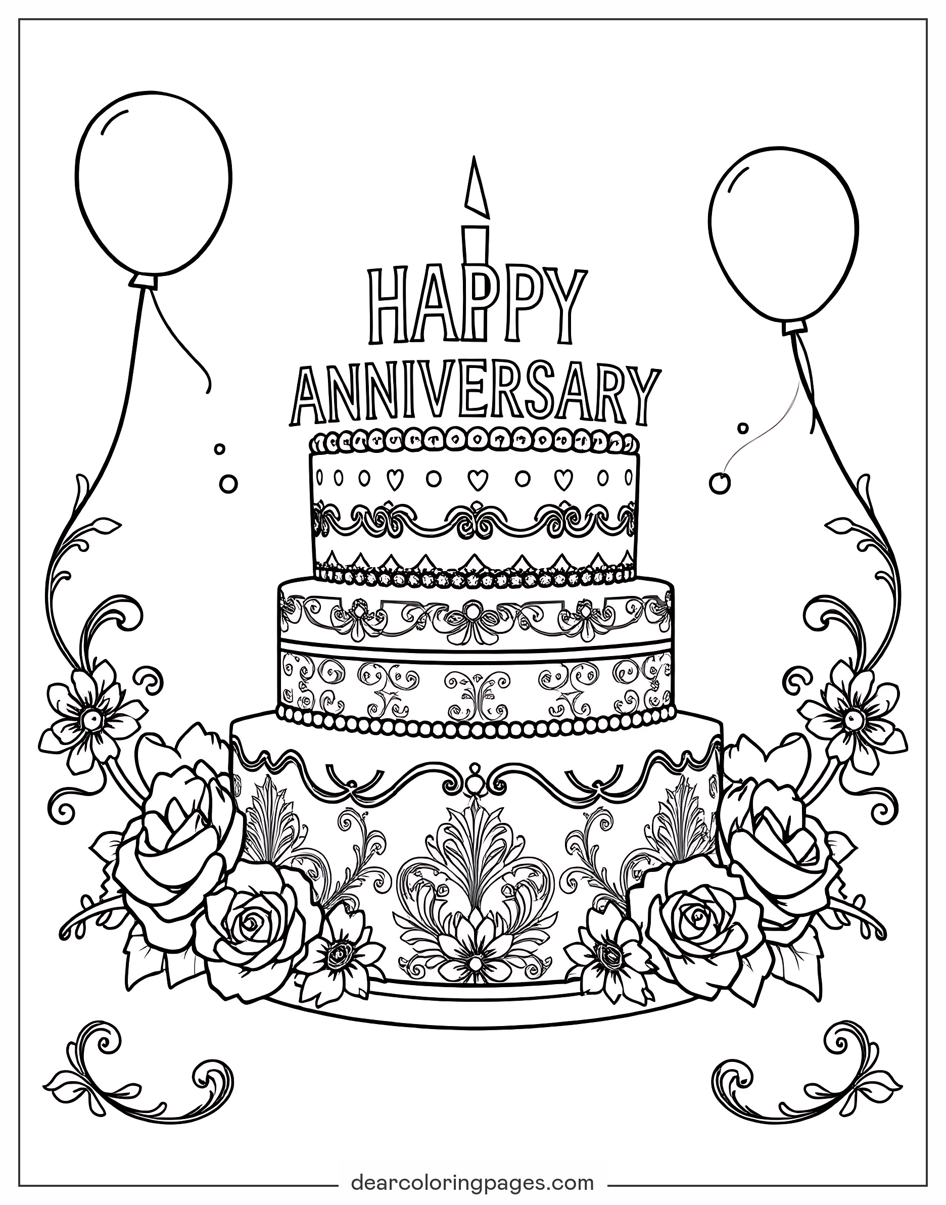 Anniversary Coloring Pages - 15 Free Printable Coloring Pages intended for Free Printable Black And White Anniversary Cards