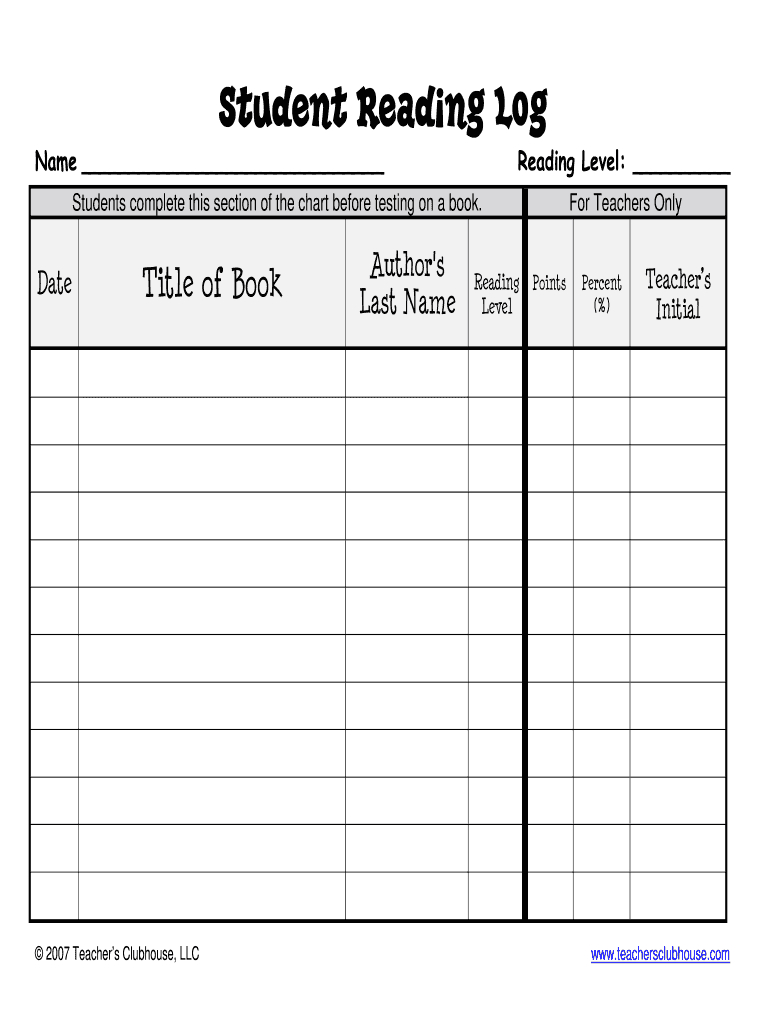 Ar Reading Level Chart: Fill Out &amp;amp; Sign Online | Dochub for Free Printable Ar Reading Logs