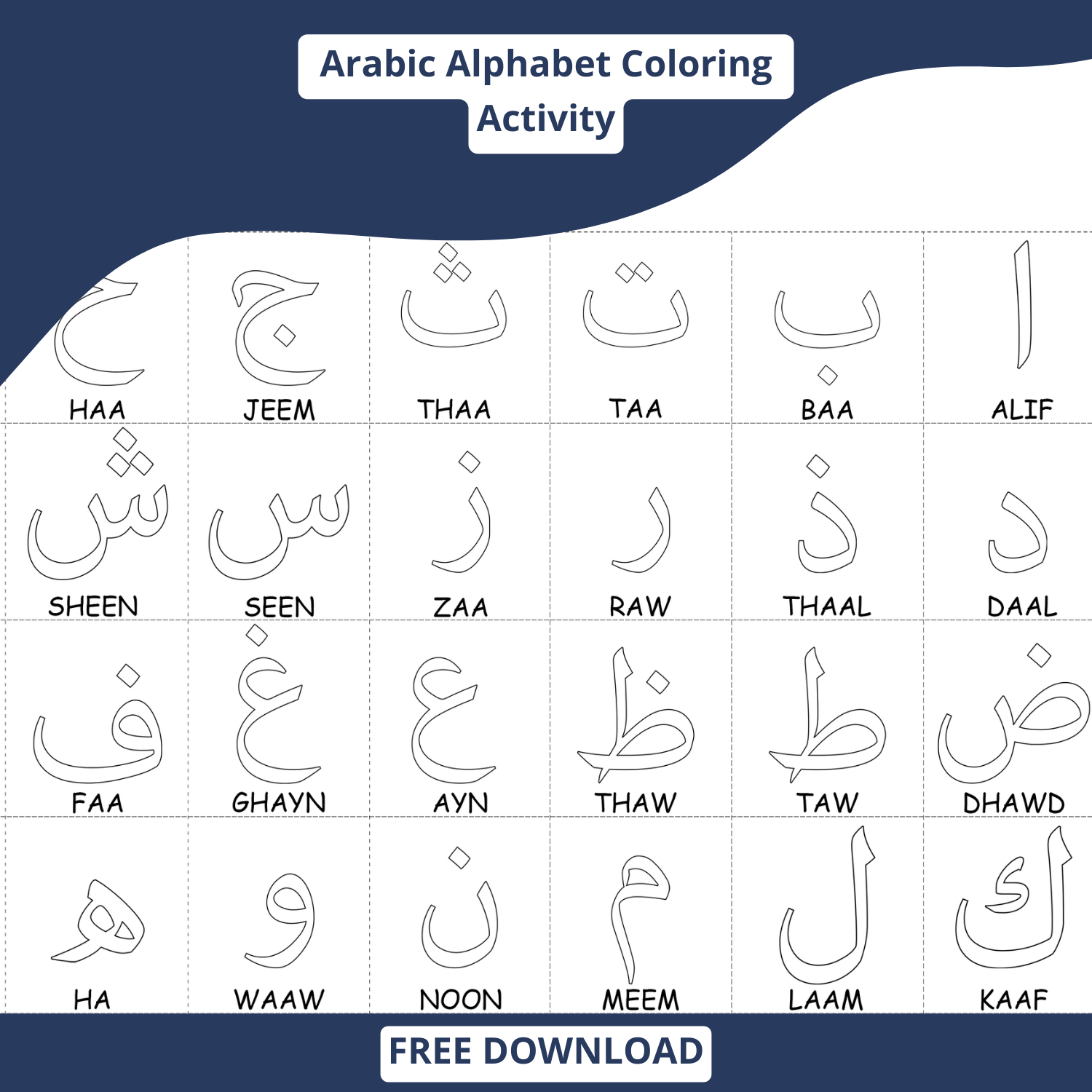 Arabic Alphabet Activities &amp;amp; Printable Worksheets For Kids In 2023 for Free Printable Arabic Worksheets For Beginners