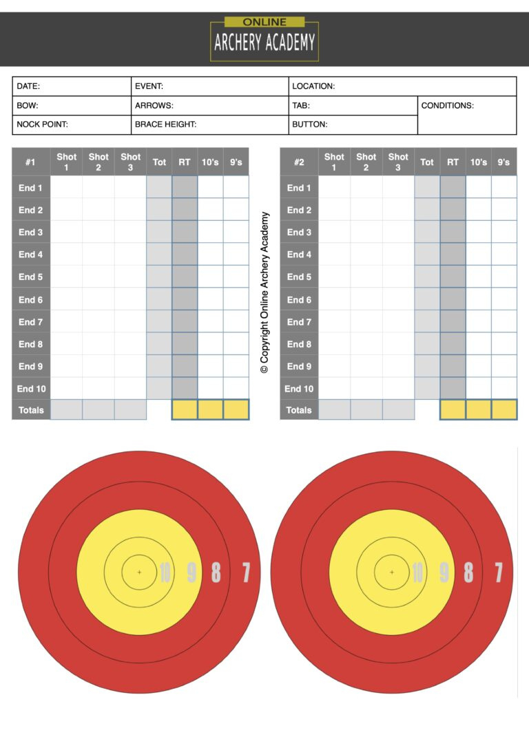 Archery Score Sheet Pdf&amp;#039;S - Printable Score Cards For Free for Free Printable Archery Score Cards