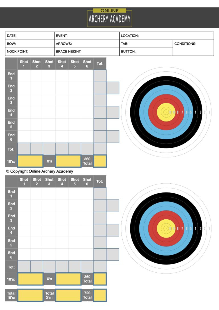 Archery Score Sheet Pdf&amp;#039;S - Printable Score Cards For Free in Free Printable Archery Score Cards