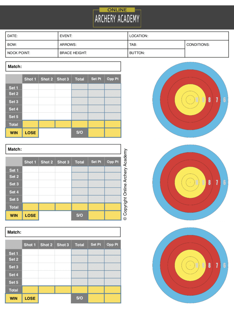 Archery Score Sheet Pdf&amp;#039;S - Printable Score Cards For Free inside FREE Printable Archery Score Cards