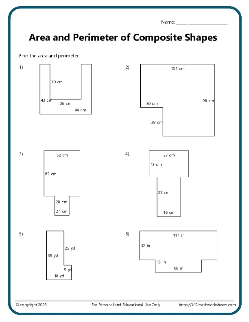 Area And Perimeter Worksheets intended for Free Printable Area And Perimeter Worksheets