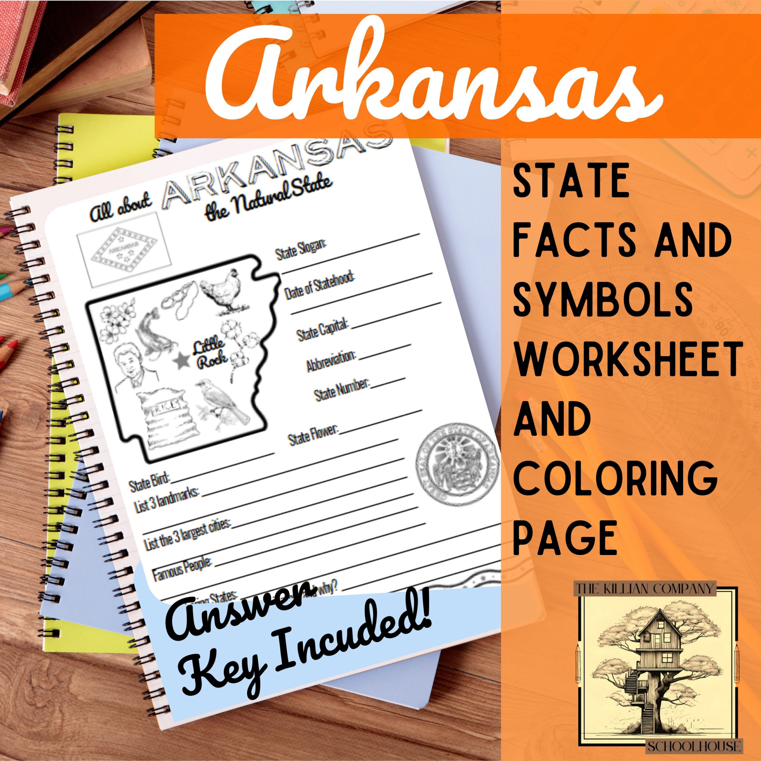Arkansas 50 States Worksheet And Coloring Page | Homeschool And with regard to Free Printable Arkansas History Worksheets