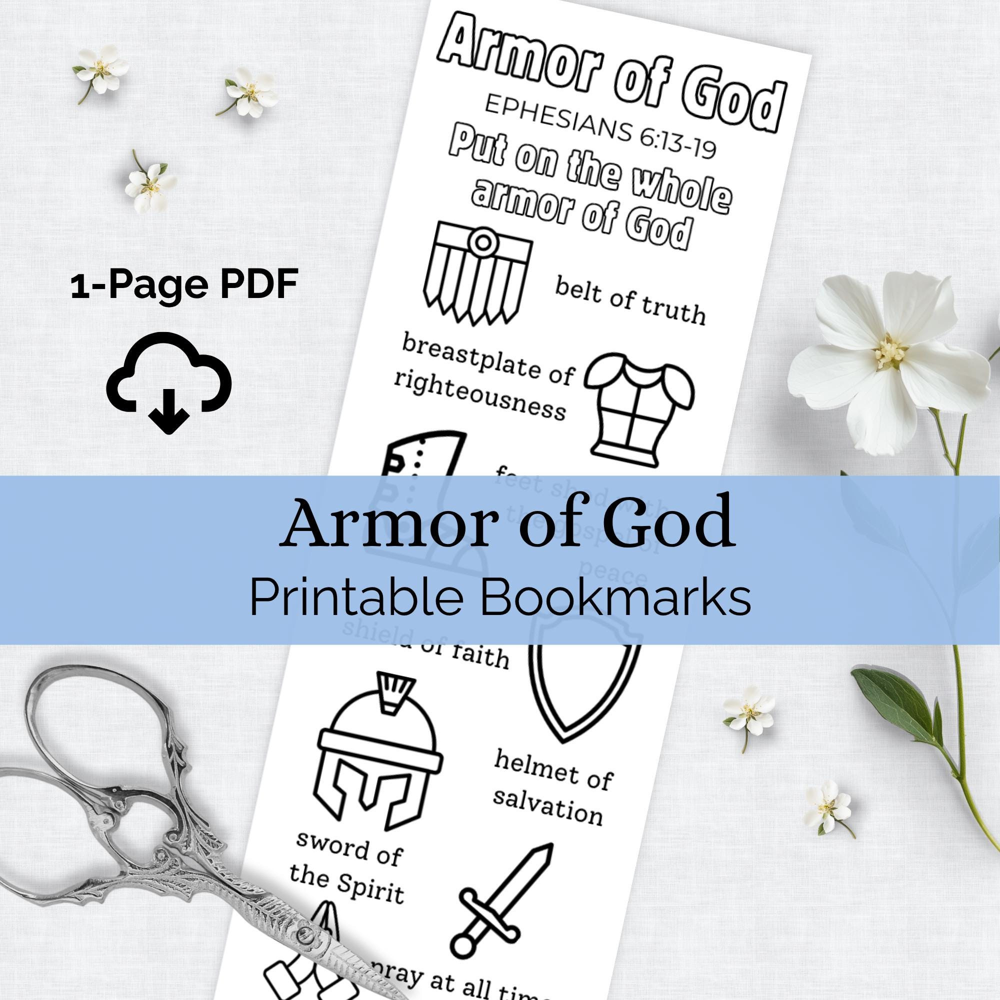 Armor Of God Bookmark Printable Pdf Christian Bible Bookmark within FREE Printable Armor of God Bookmarks