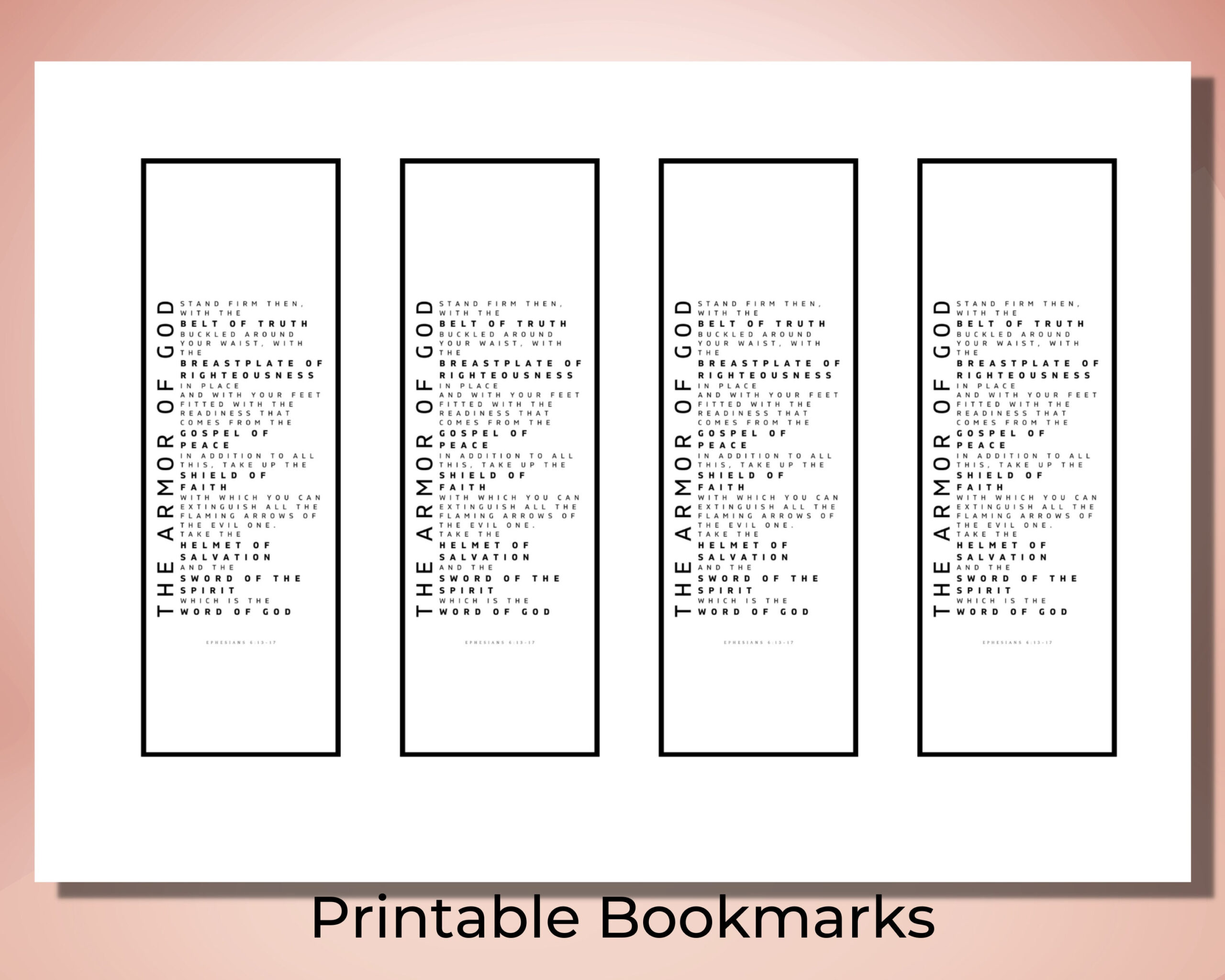 Armor Of God Printable Bookmark: Christian Verse (Digital Download pertaining to FREE Printable Armor of God Bookmarks