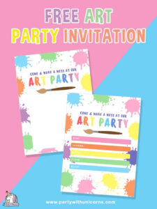 Art Party Invitation - Get Your Free Printable - Party With Unicorns within Free Printable Art Party Invitations