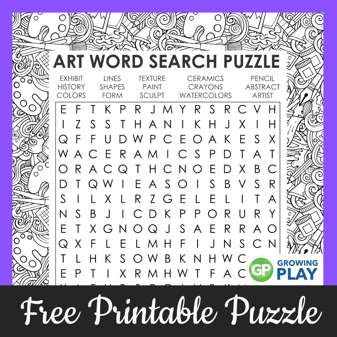 Art-Word-Search-Puzzle - Growing Play for Free Printable Art Word Searches