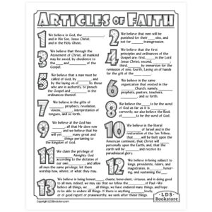 Articles Of Faith Coloring &amp; Activity Page - Printable intended for Free Printable Articles Of Faith