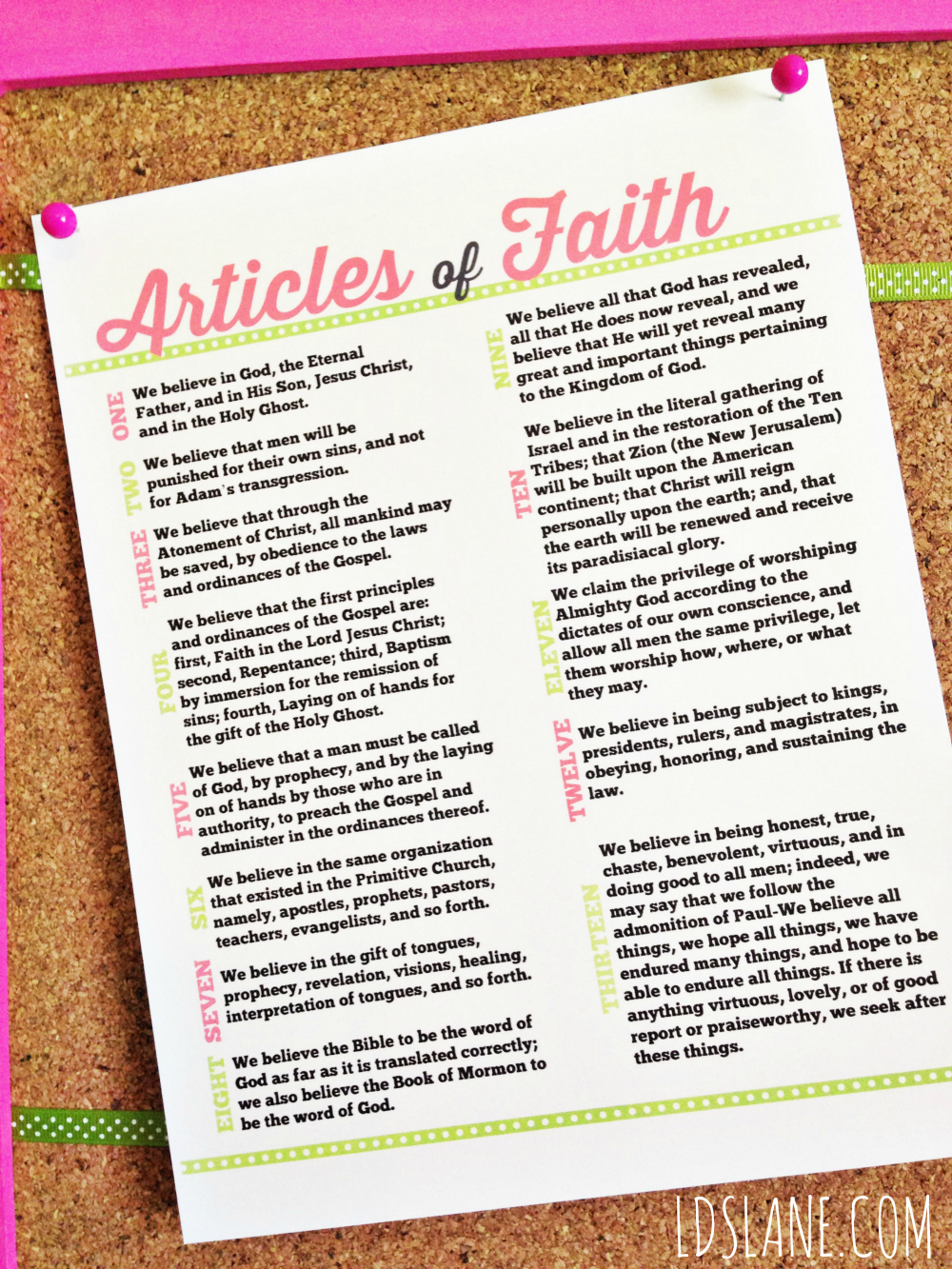 Articles Of Faith - Free Printable with regard to Free Printable Articles Of Faith