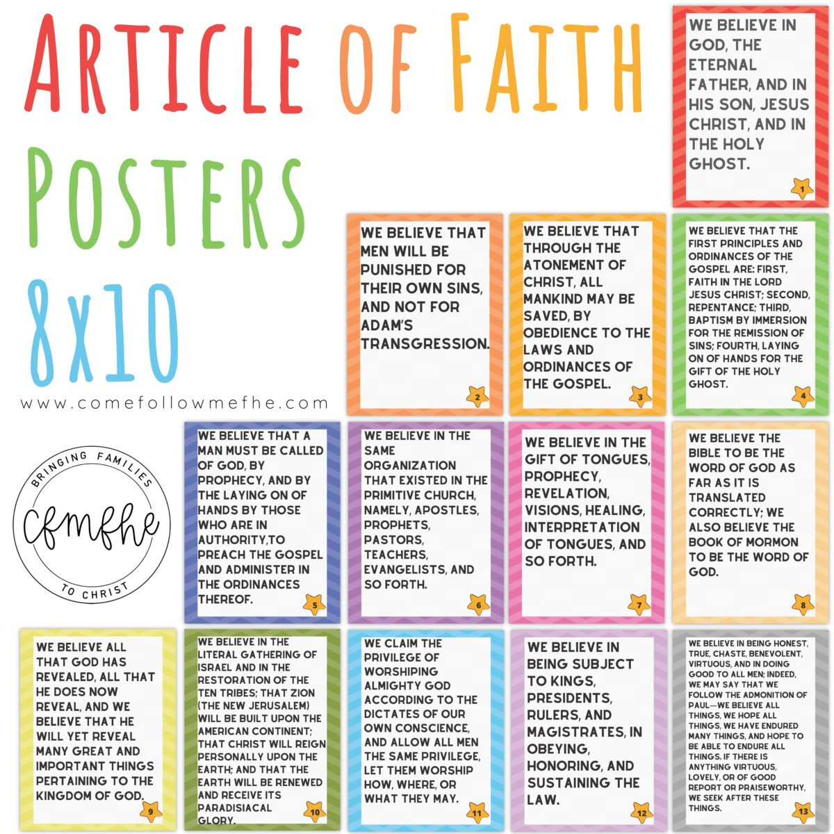 Articles Of Faith Prints - Come Follow Me Fhe inside Free Printable Article Of Faith Cards