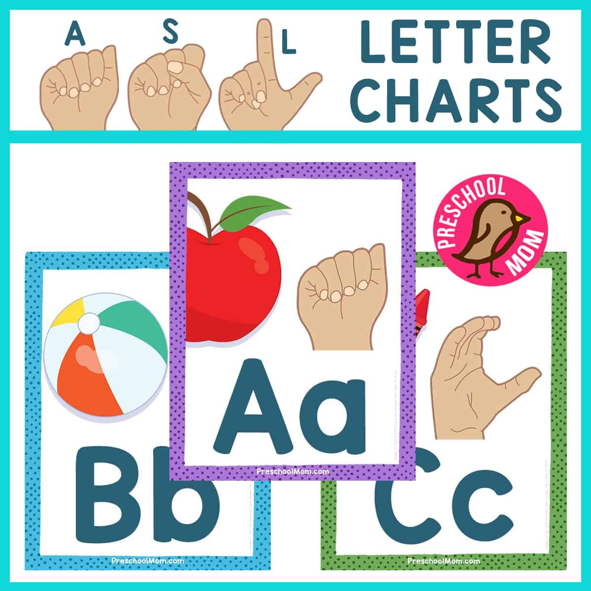 Asl Alphabet Charts - Preschool Mom pertaining to Free Printable Asl Flash Cards