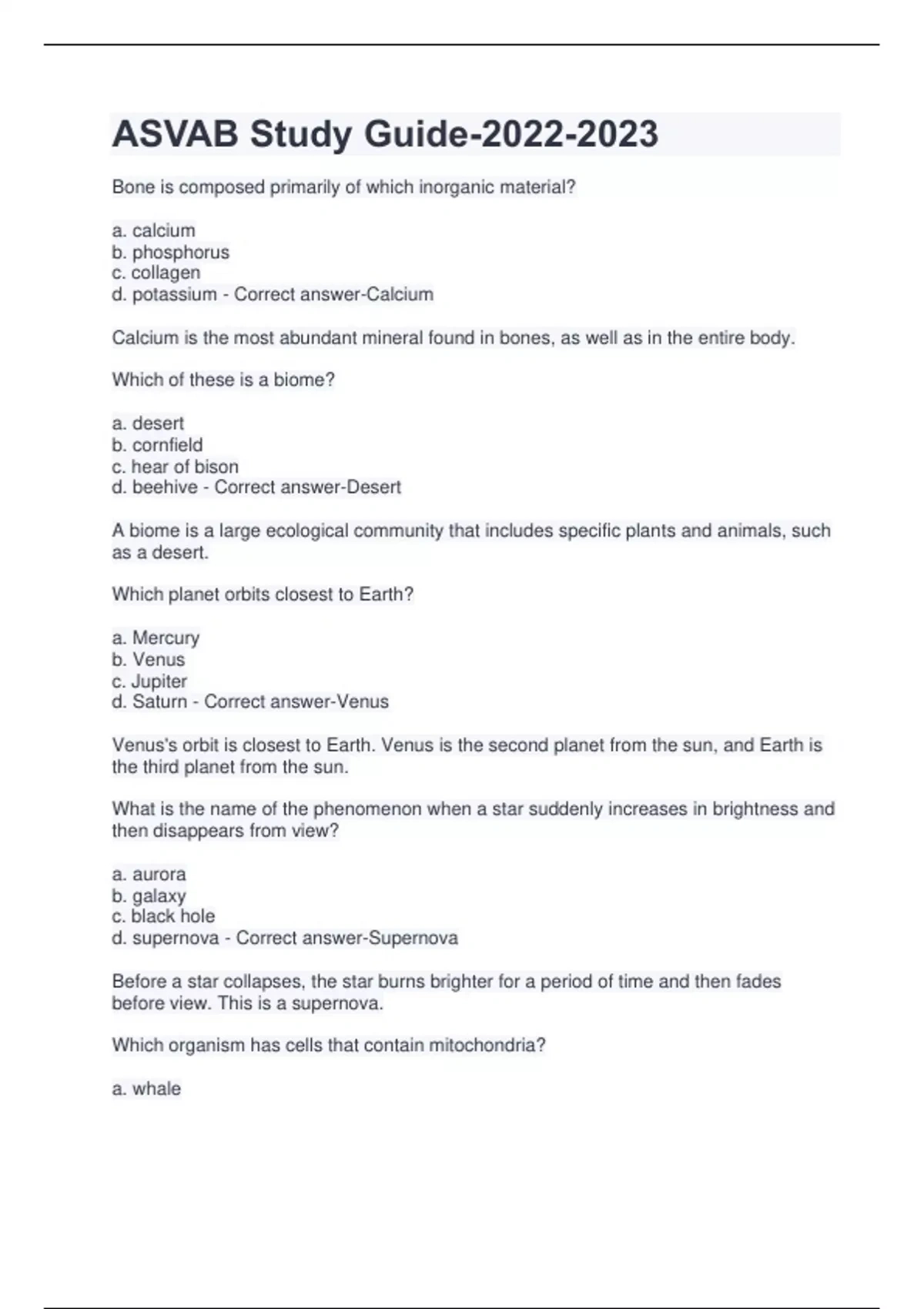 Asvab Study Guide- - Asvab - Stuvia Us with Free Printable Asvab Study Guide