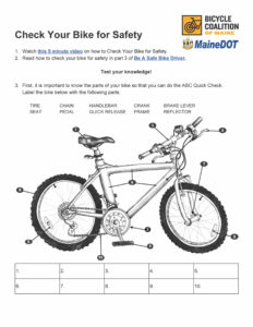 At-Home Education - Bicycle Coalition Of Maine pertaining to FREE Printable Bike Safety Worksheets