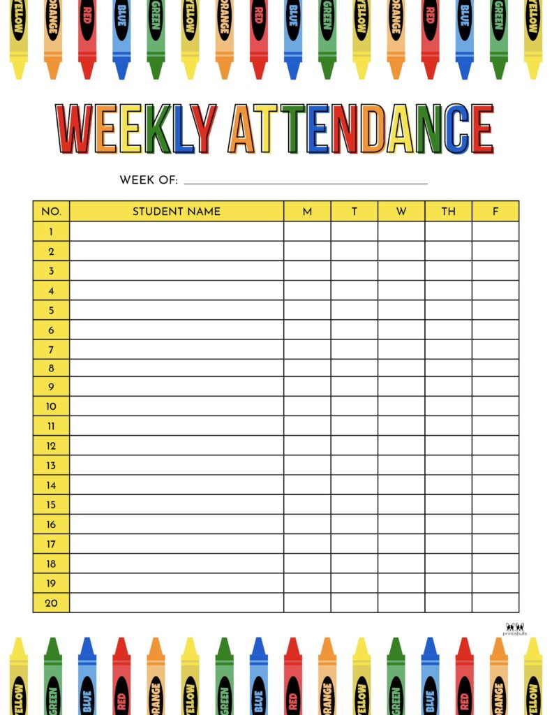 Attendance Sheets - 52 Free Printables | Printabulls regarding Free Printable Attendance Sheet For Daycare