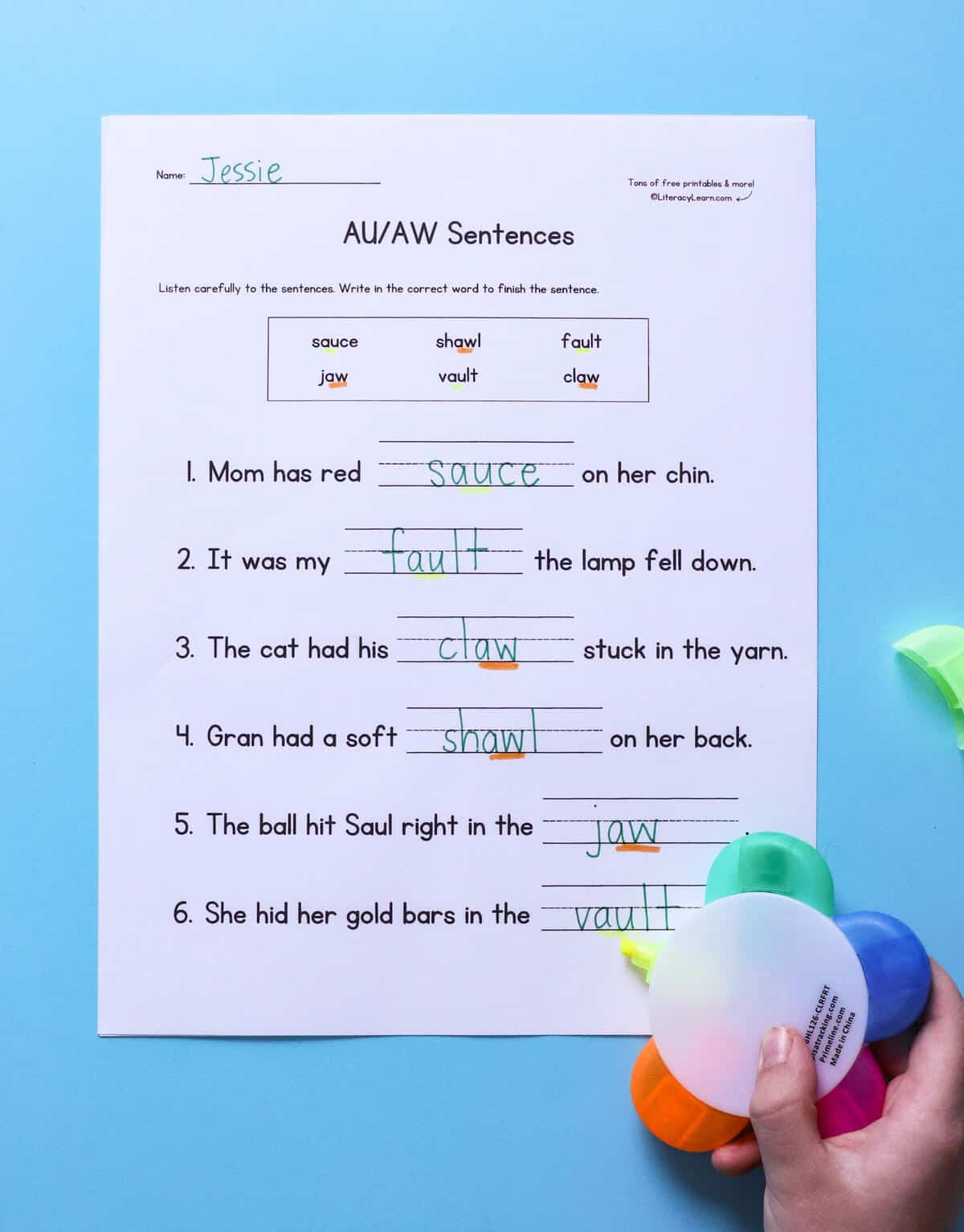 Au And Aw Words: Teaching Tips &amp;amp; 5 Free Worksheets - Literacy Learn regarding Free Printable Au Aw Worksheets