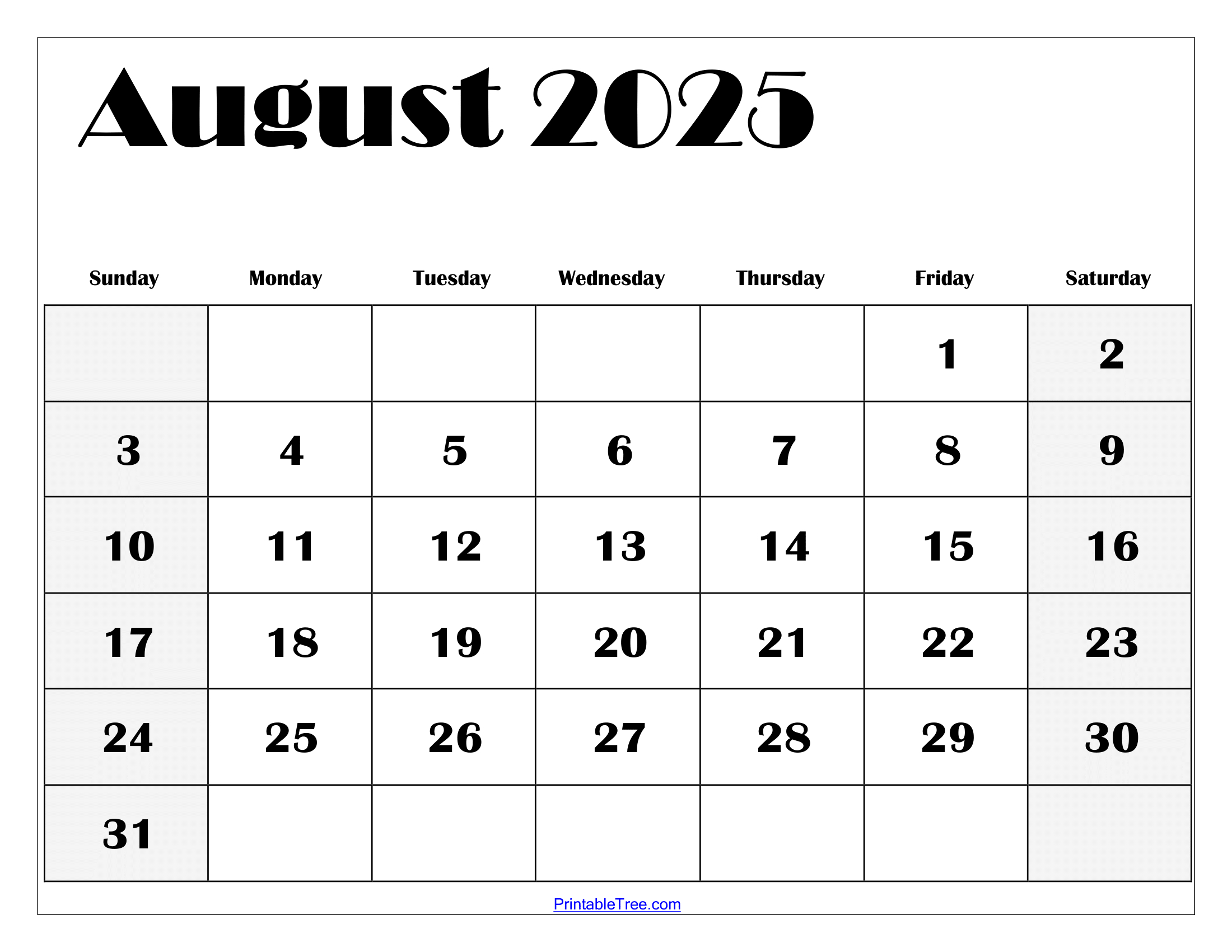 August 2025 Calendar Printable Pdf Template With Holidays regarding FREE Printable August 2025 Calendar