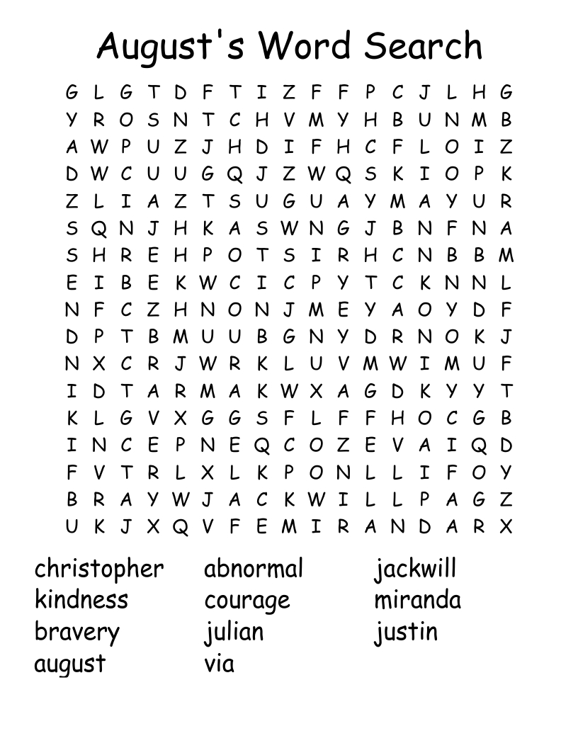 August&amp;#039;S Word Search - Wordmint throughout Free Printable August Word Search