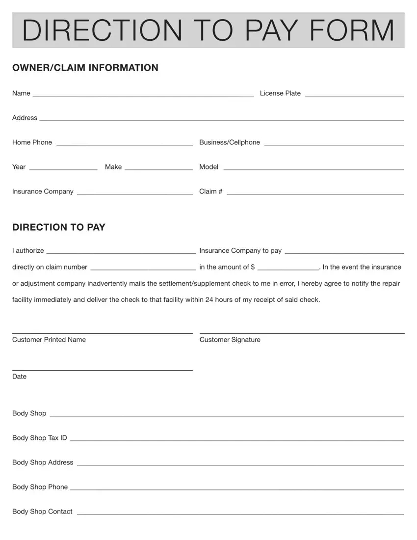 Authorization And Direction Pay Pdf Form - Formspal with FREE Printable Auto Repair Authorization Form Template