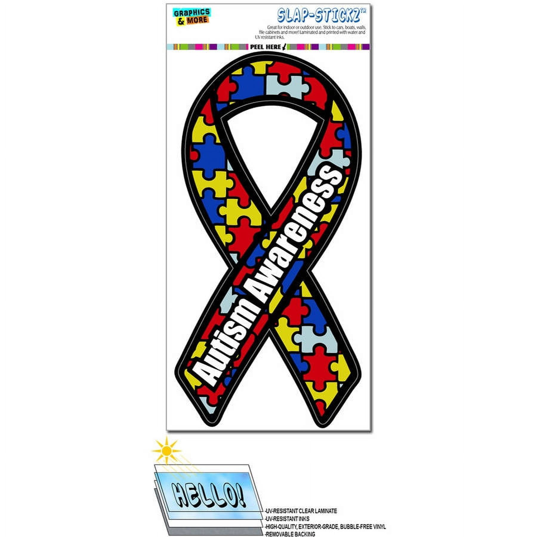 Autism Awareness Support Ribbon Automotive Car Window Locker throughout FREE Printable Autism Awareness Ribbon