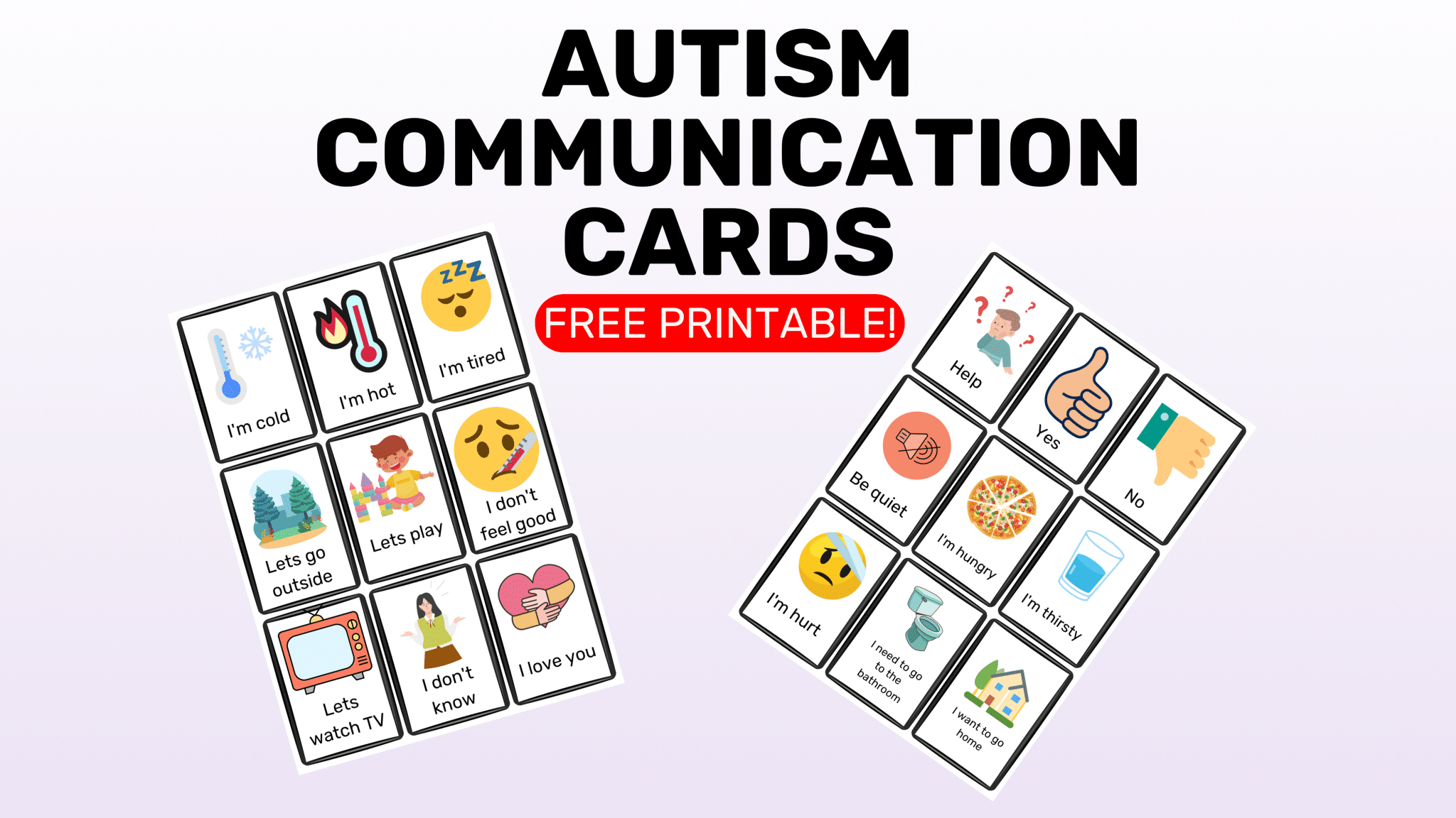 Autism Communication Cards | Free Printable - Goally for FREE Printable Autism Communication Cards