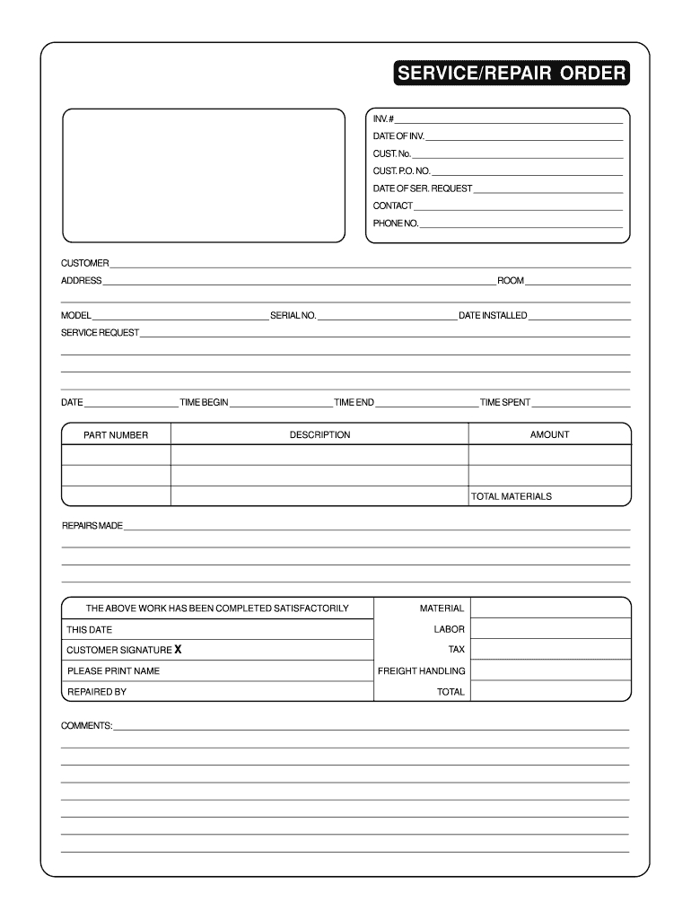 Auto Repair Order Form Pdf Free: Fill Out &amp;amp; Sign Online | Dochub within FREE Printable Auto Repair Order Forms