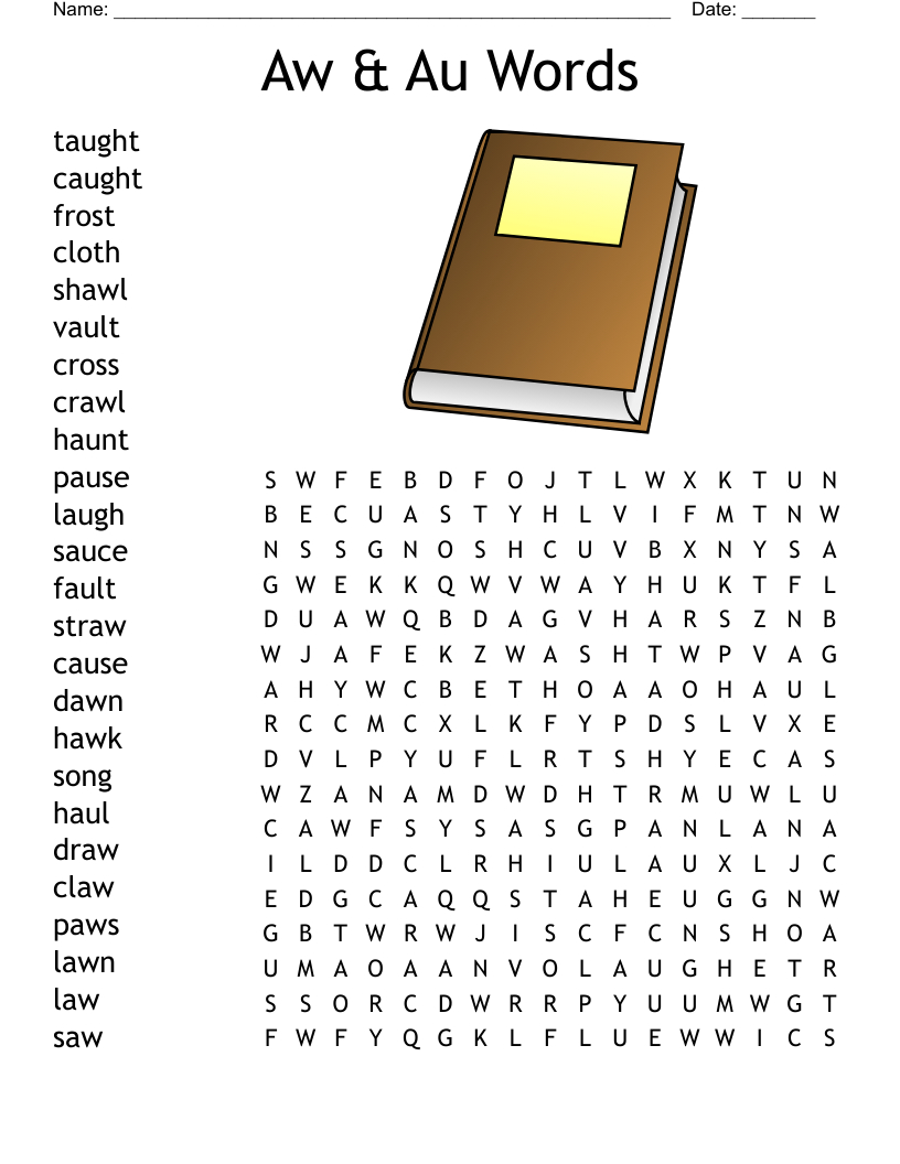 Aw &amp;amp; Au Words Word Search - Wordmint with regard to FREE Printable Au Aw Worksheets