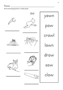 Aw Phonics Worksheets - Sound-It-Out Phonics within FREE Printable Au Aw Worksheets
