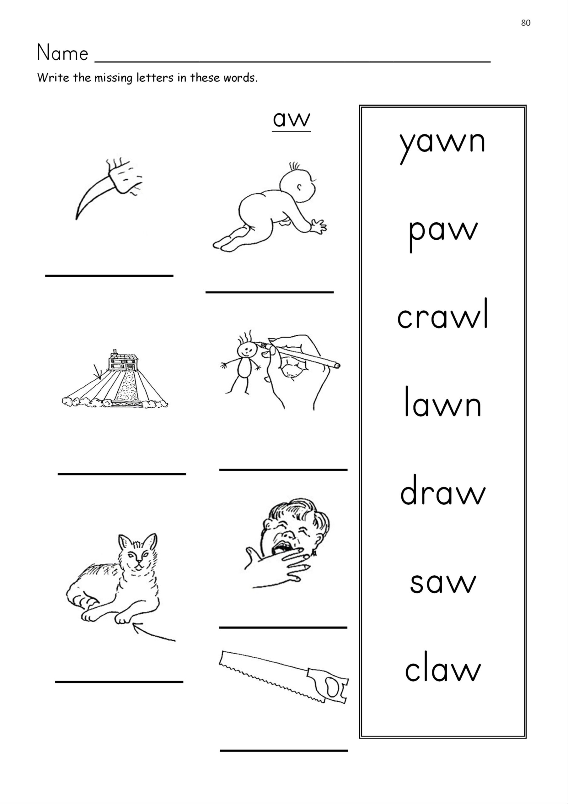 Aw Phonics Worksheets - Sound-It-Out Phonics within FREE Printable Au Aw Worksheets