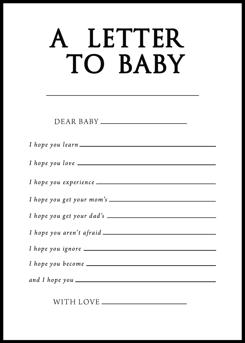 Baby Shower Games - Free Printables - A Letter To Baby - pertaining to Free Printable Baby Shower Games Black And White