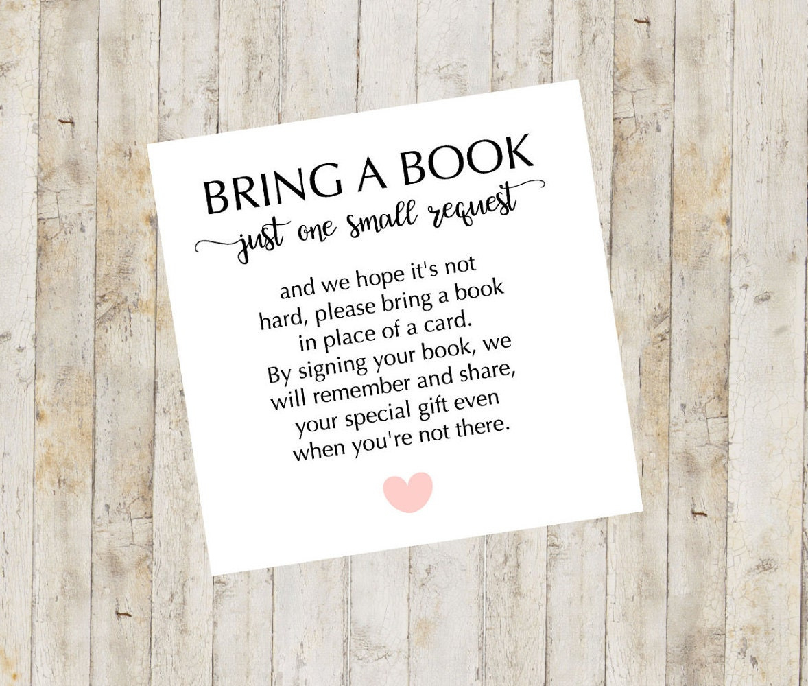 Baby Shower Printable, Baby Shower Bring A Book Card, Bring A Book pertaining to FREE Printable Bring A Book Instead of A Card