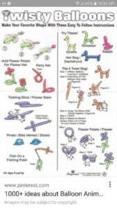 Balloon Animals How To'S Sword.flower,Etc within FREE Printable Balloon Animal Instructions