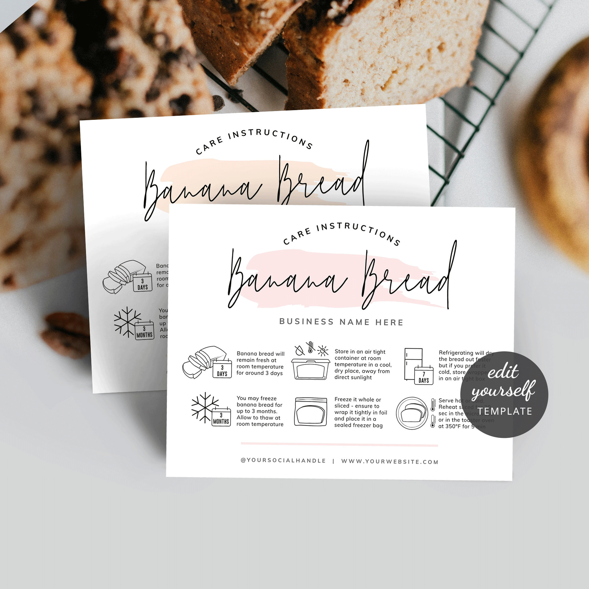Banana Bread Labels Printable - Etsy intended for Free Printable Banana Bread Labels