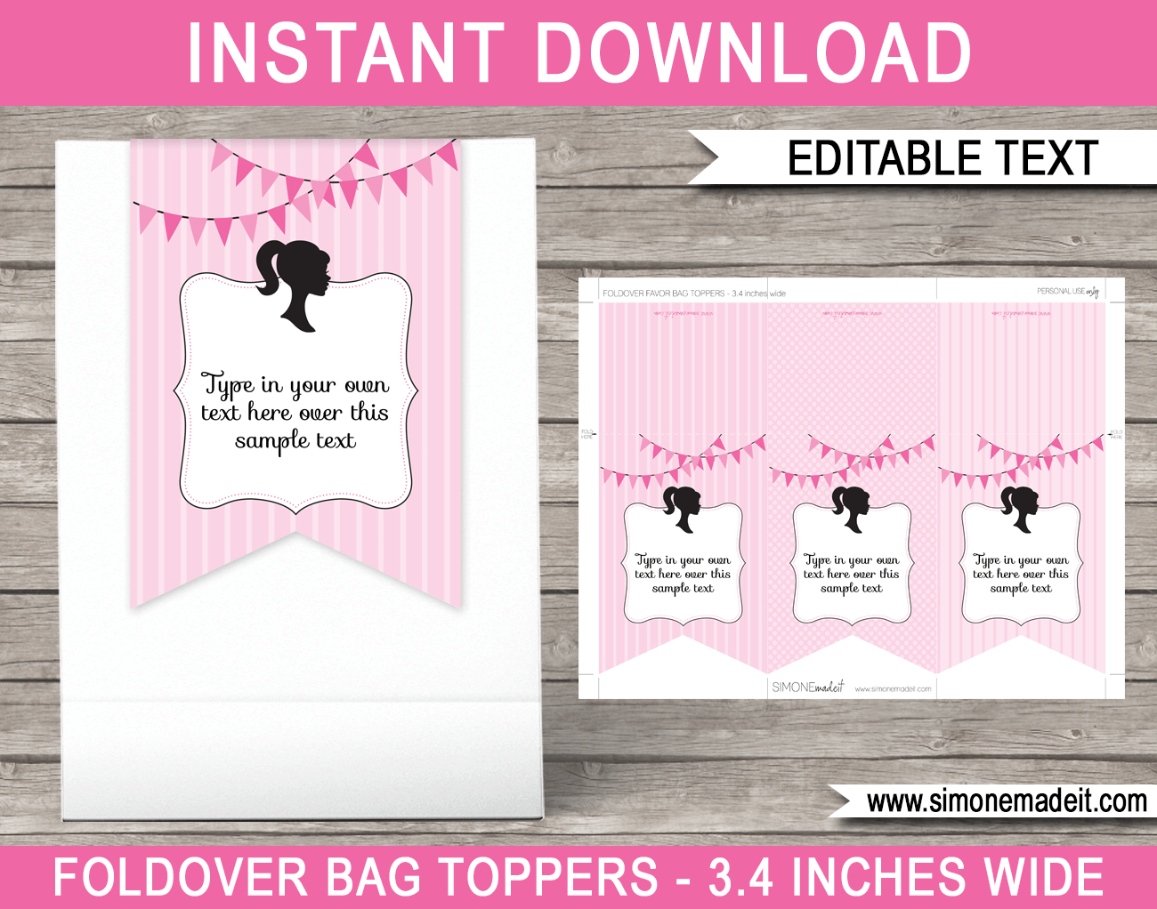 Barbie Favor Tag Toppers Template pertaining to Free Printable Barbie Thank You Tags
