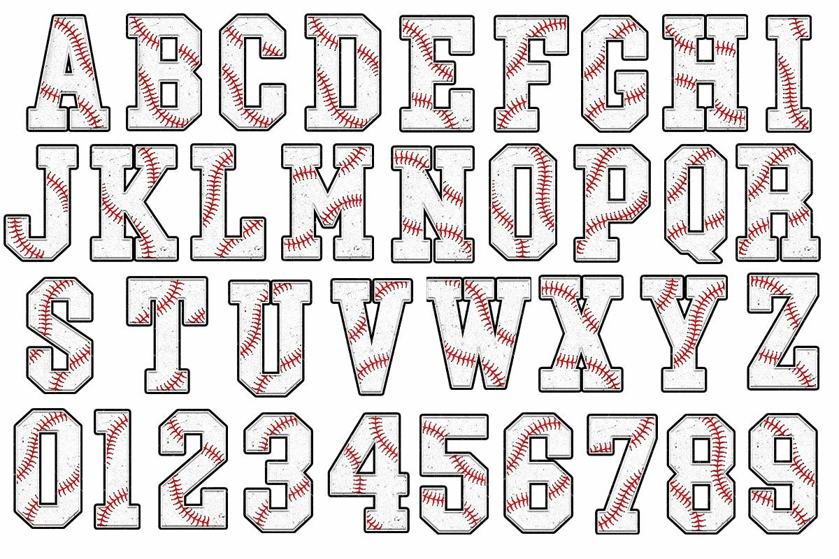 Baseball Alphabet Letters Png Bundle within FREE Printable Baseball Alphabet Letters