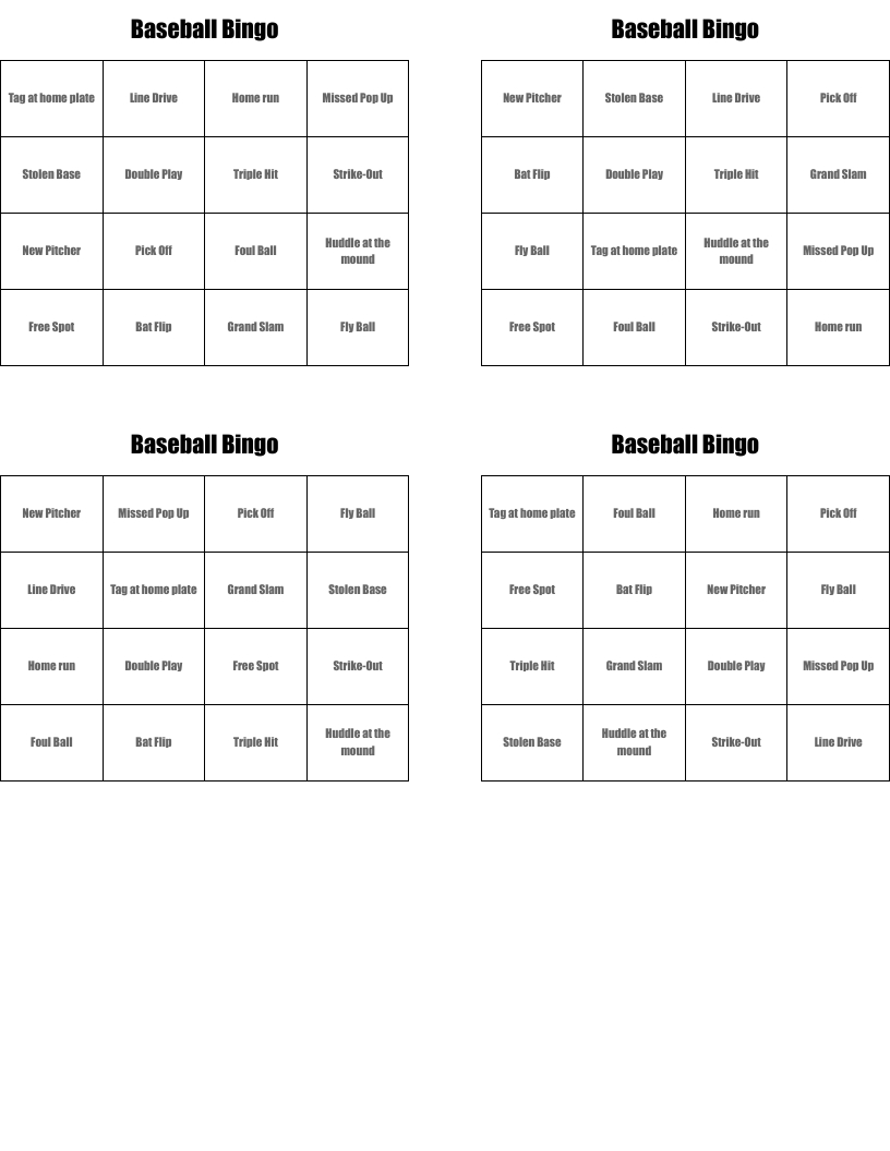 Baseball Bingo - Wordmint intended for Free Printable Baseball Bingo Cards