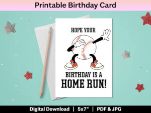 Baseball Birthday Card Printable Happy Birthday Diy Card For Son inside FREE Printable Baseball Birthday Cards